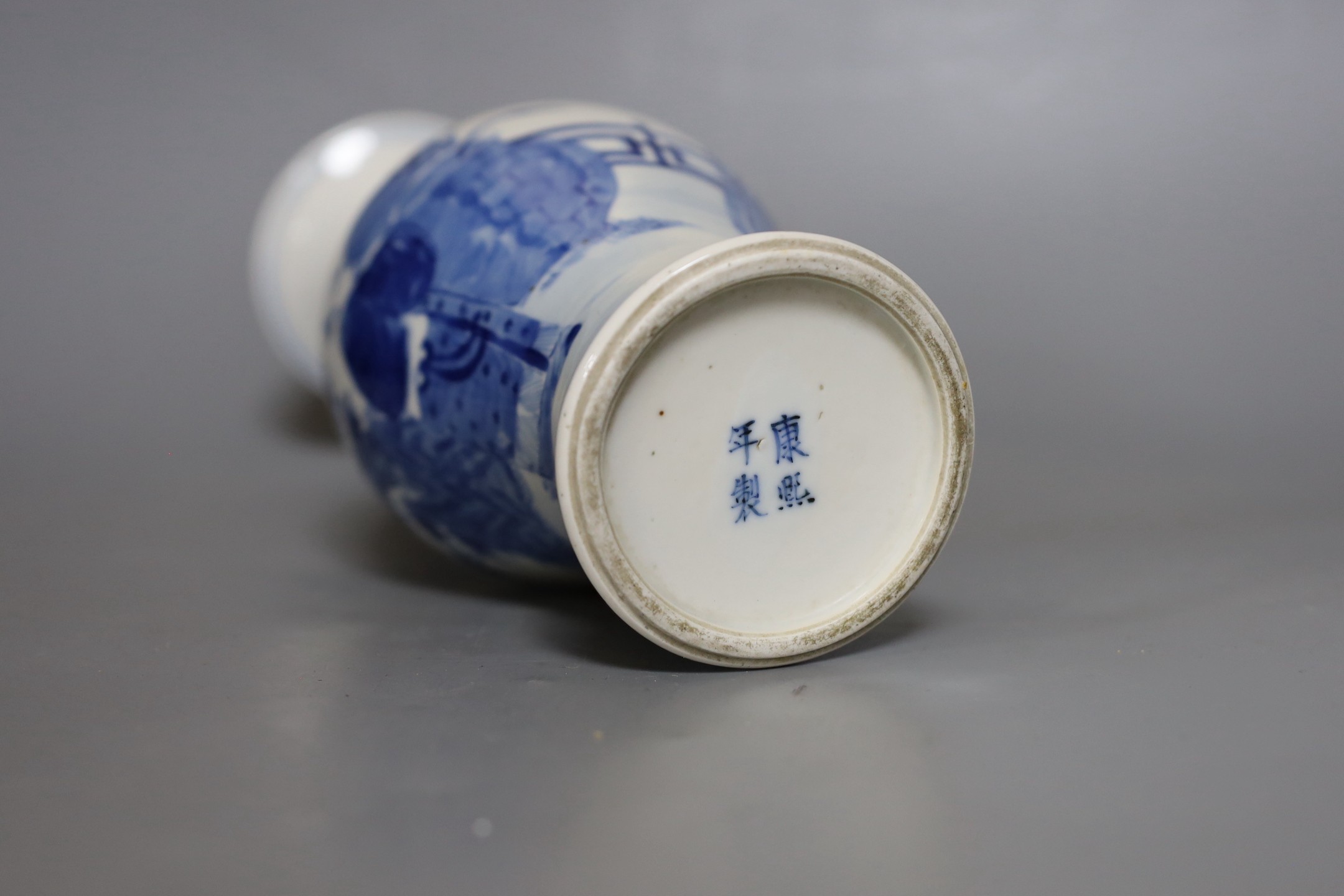 A 19th century Chinese blue and white vase, 30cm